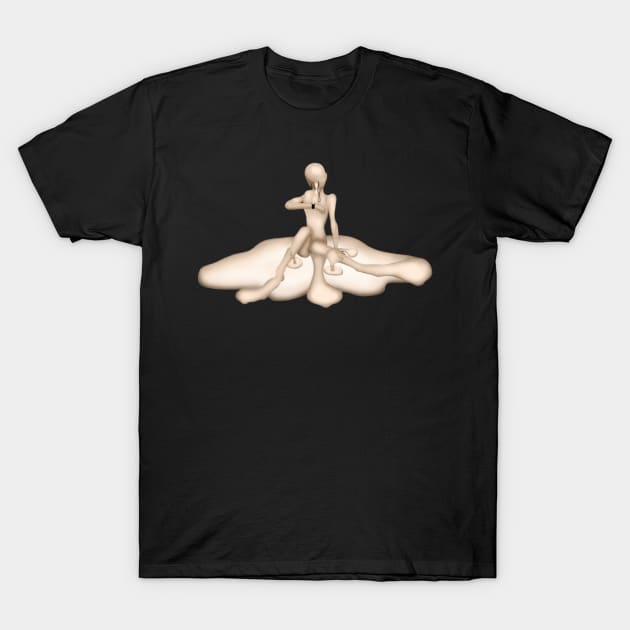 Melting Human Illustration T-Shirt by ArtAndBliss